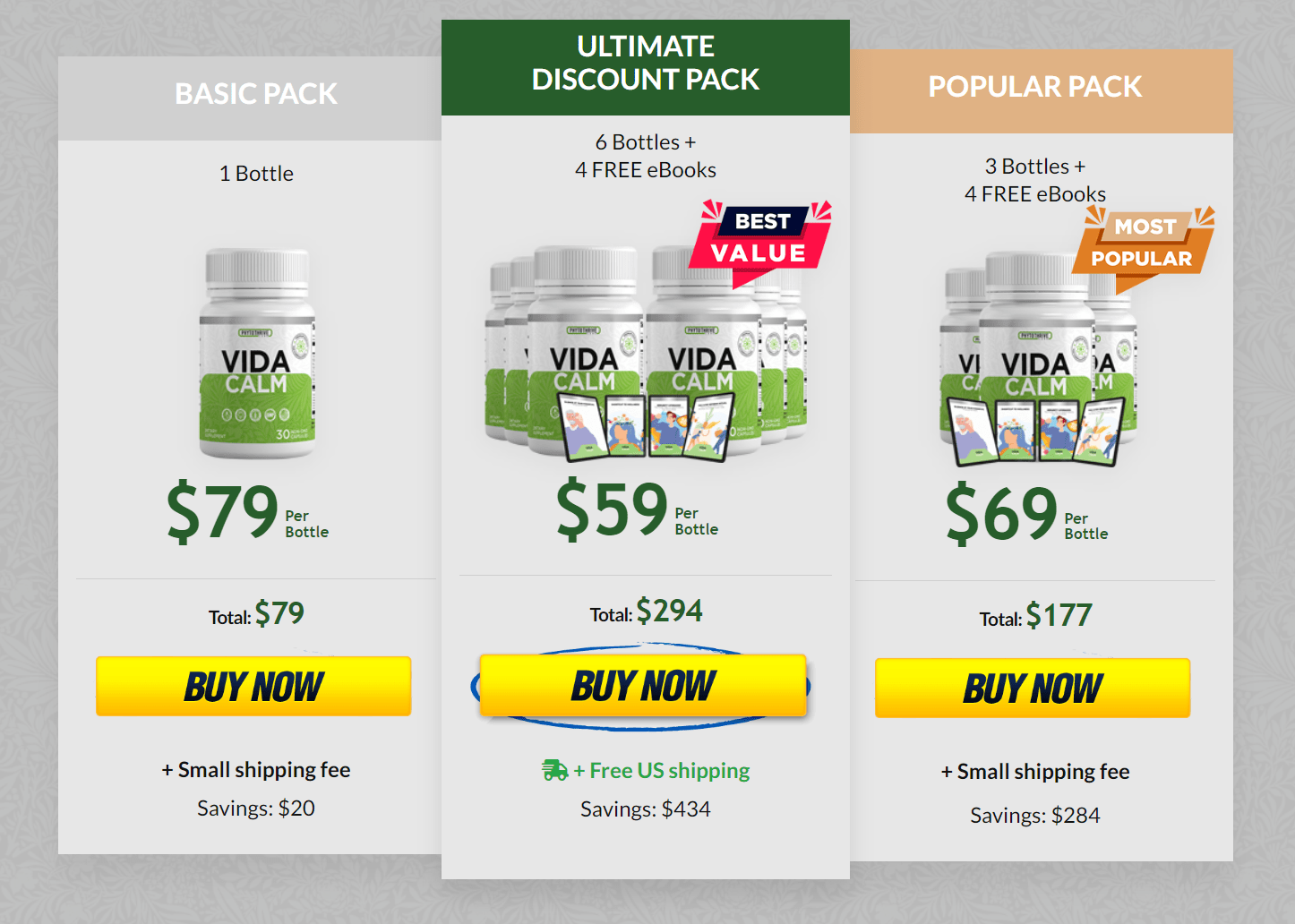 VidaCalm pricing